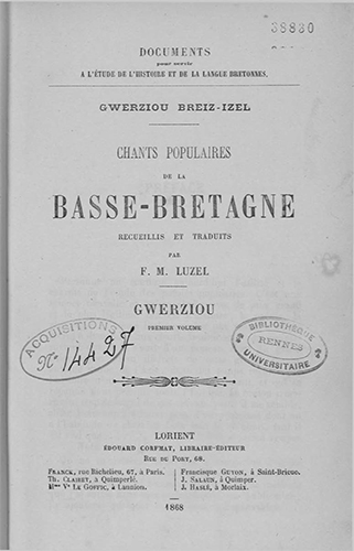 Title page for book