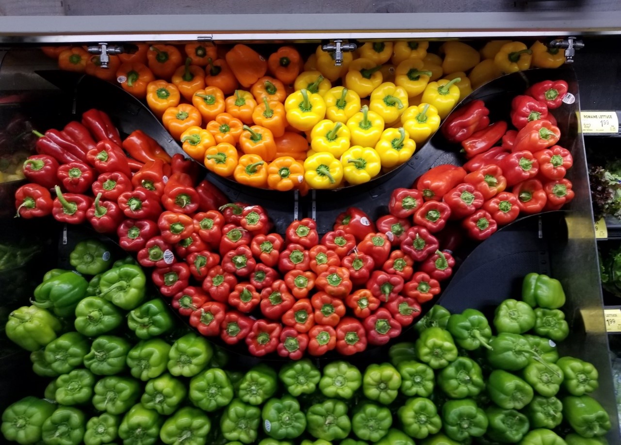 Organizing peppers by color at the supermarket demonstrates how quickly and automatically we perceive that property.